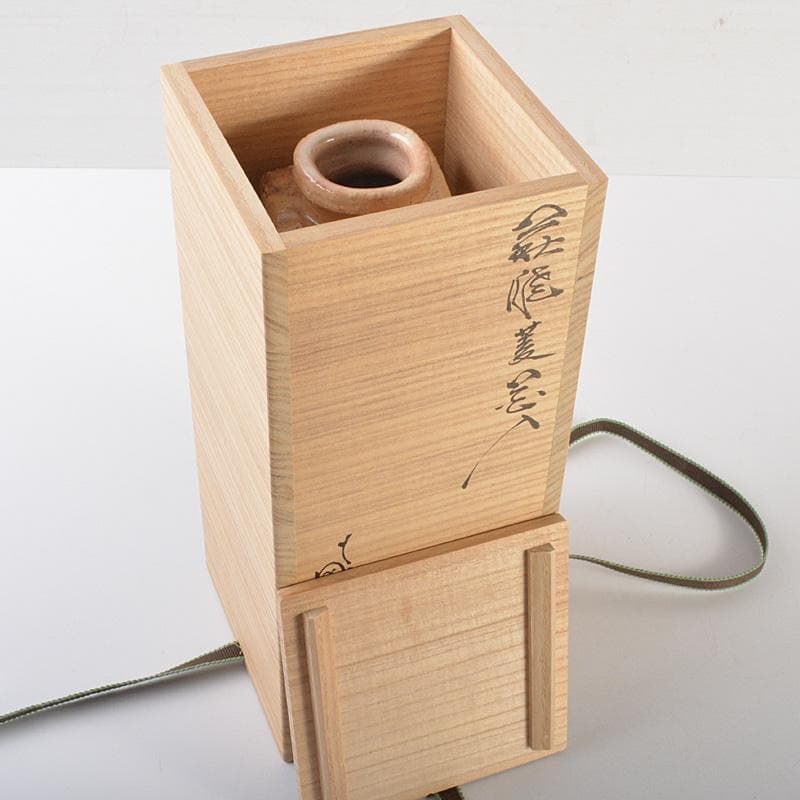 萩焼 十三代 田原陶兵衛作 菱花入 共布 共箱 V