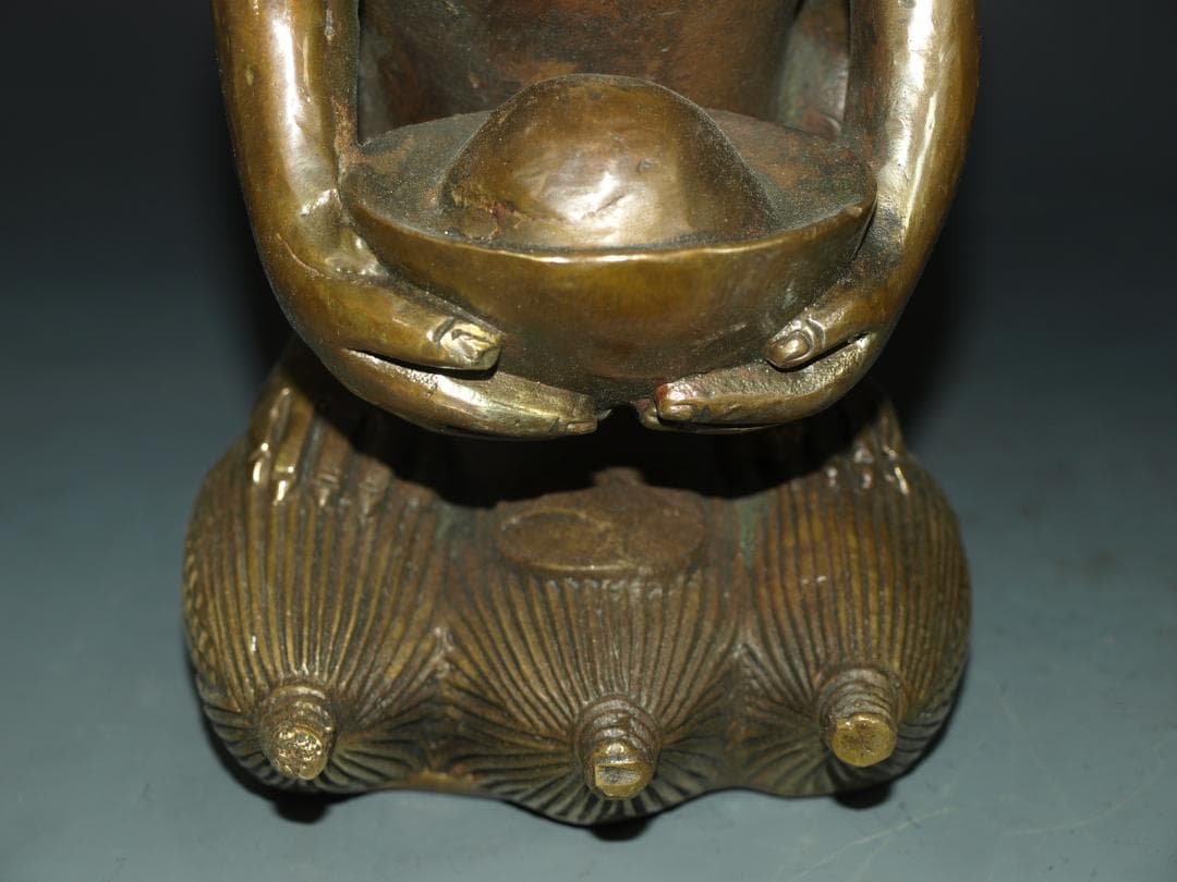 旧家整理品 中国清時代 銅製猿像※激安骨董品 N1133 C11-3