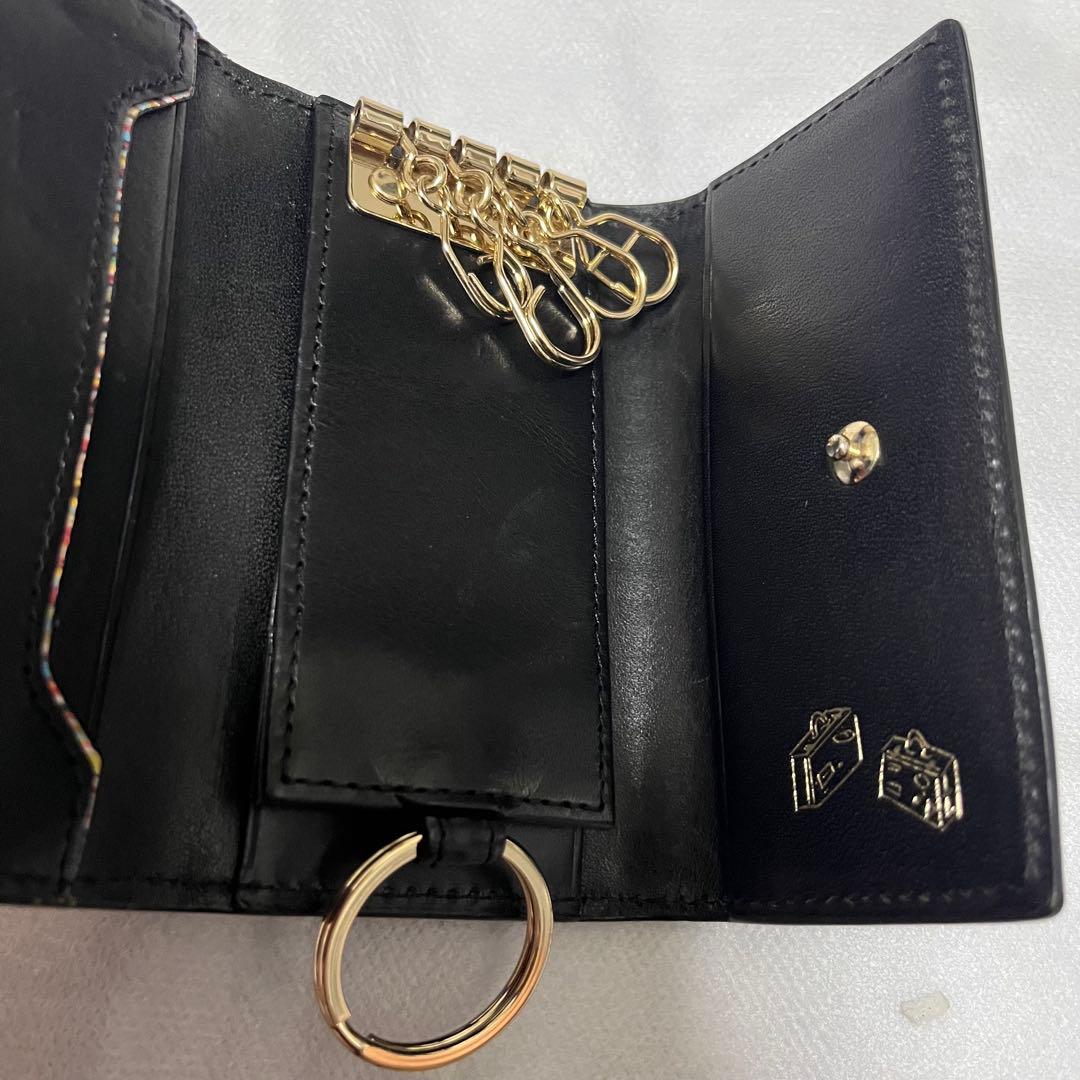 新品 ポールスミス キーケース ブラック 黒 ベジタン レザー