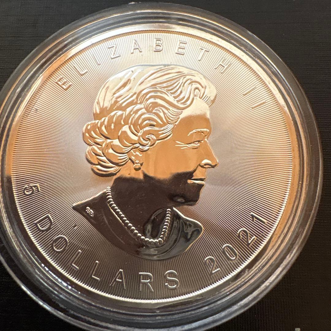 2021年 メイプル銀貨 1オンス カプセル付き カナダ 2021年 メイプル