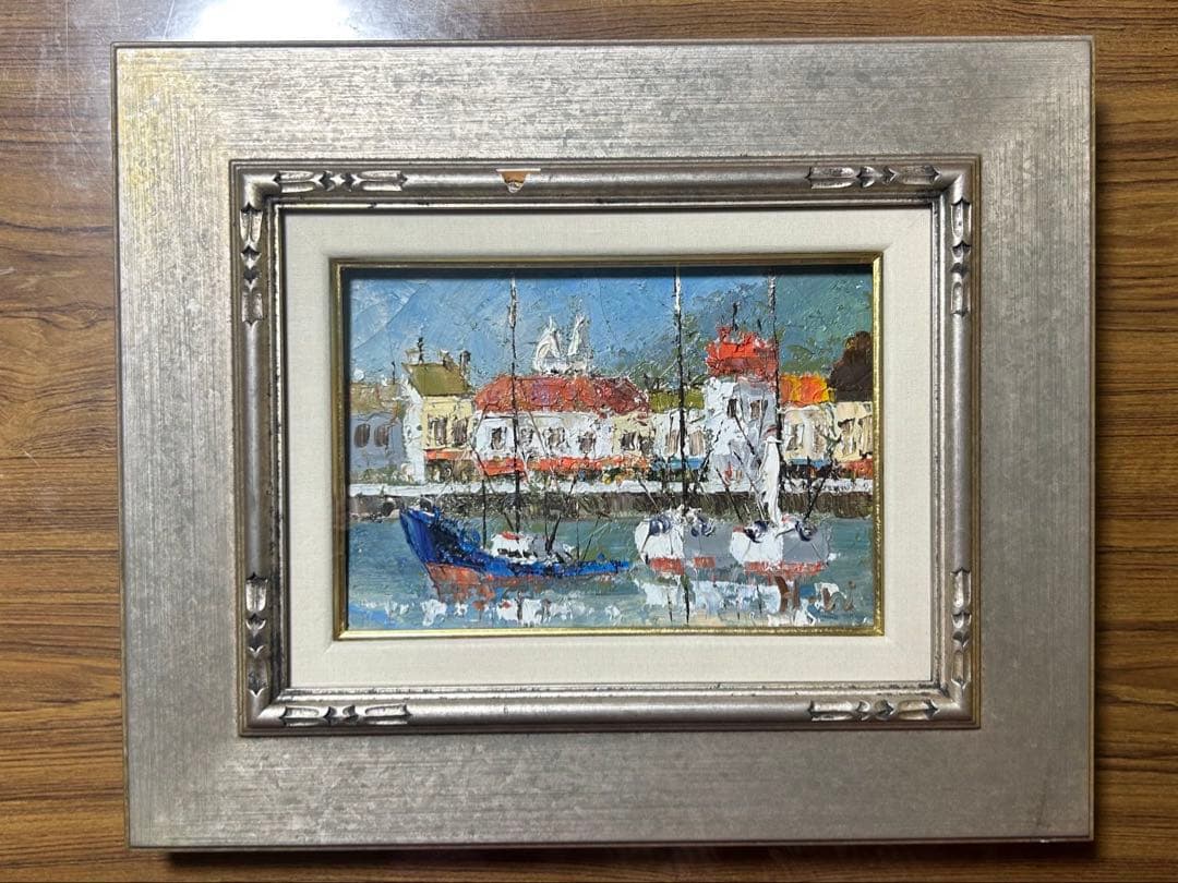 渡部ひでき　「オンフルール」 油彩画 　F8号　（油絵、風景画、ヨーロッパ）