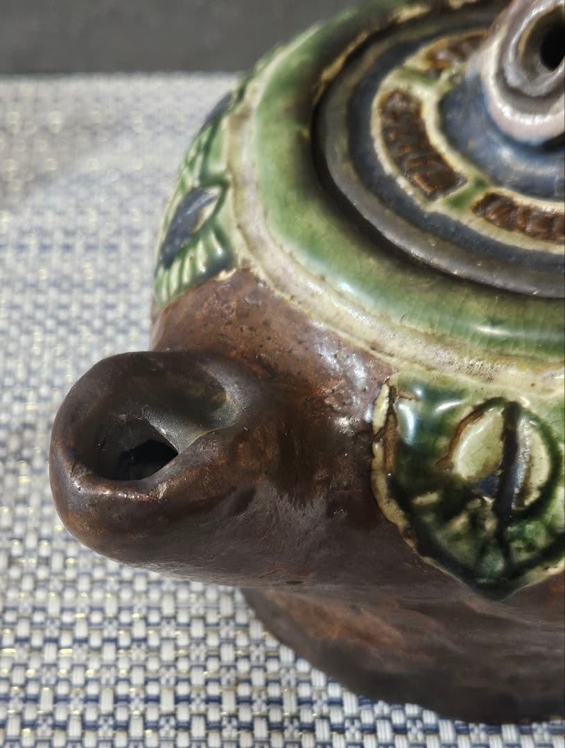 古琉球系 鉄釉 緑釉 青釉 急須 酒次 花入 オブジェ 酒