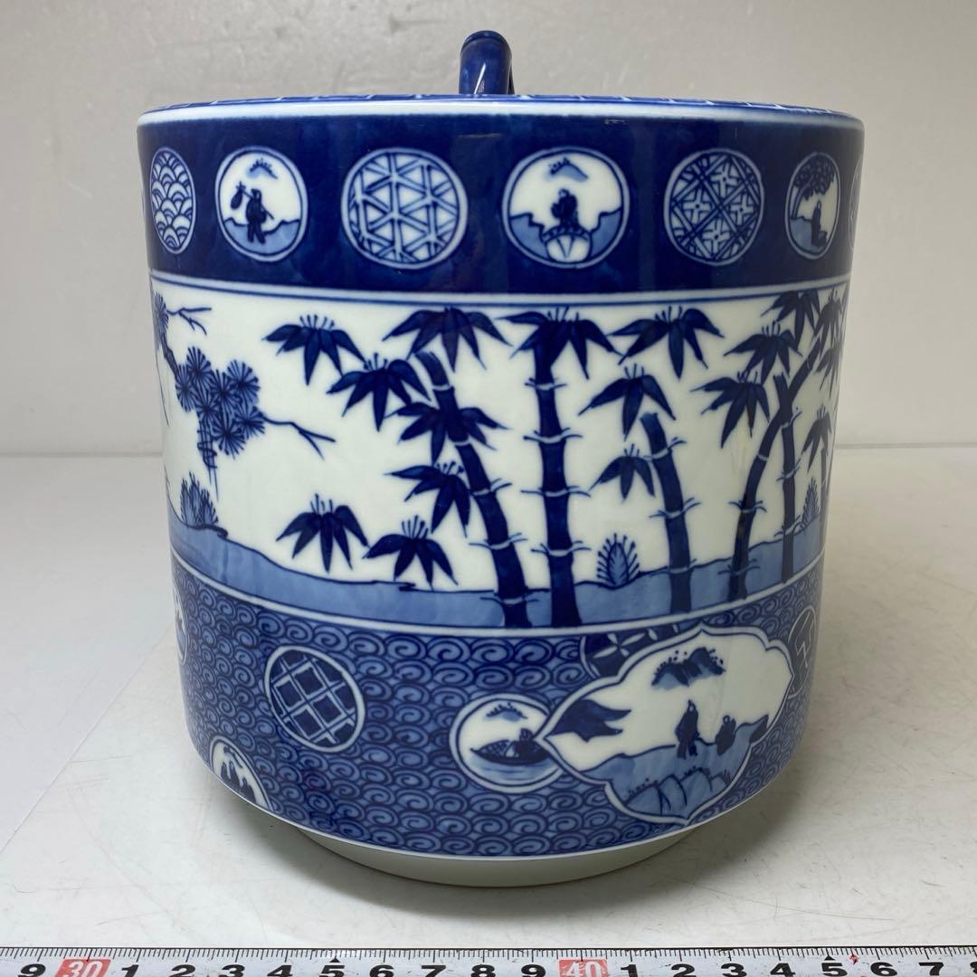 ☆茶3 橋本喜泉 祥瑞 松竹梅 水指 共箱 高さ19cm 東キ7-0725①