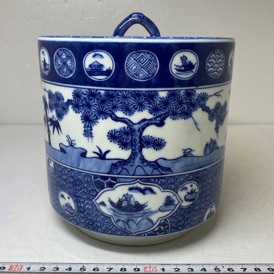 ☆茶3 橋本喜泉 祥瑞 松竹梅 水指 共箱 高さ19cm 東キ7-0725①