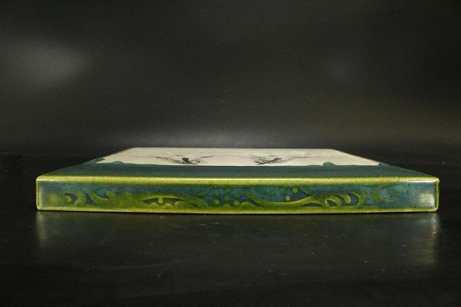 茶道具 織部 敷き瓦 瓶掛 敷き板 27.5cmx27.5cm(LC587)｜茶道具 織部 敷き