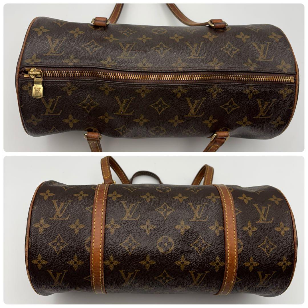 【鑑定済】ルイヴィトン　パピヨン　モノグラム　ハンドバッグ　ミニボストン　茶色