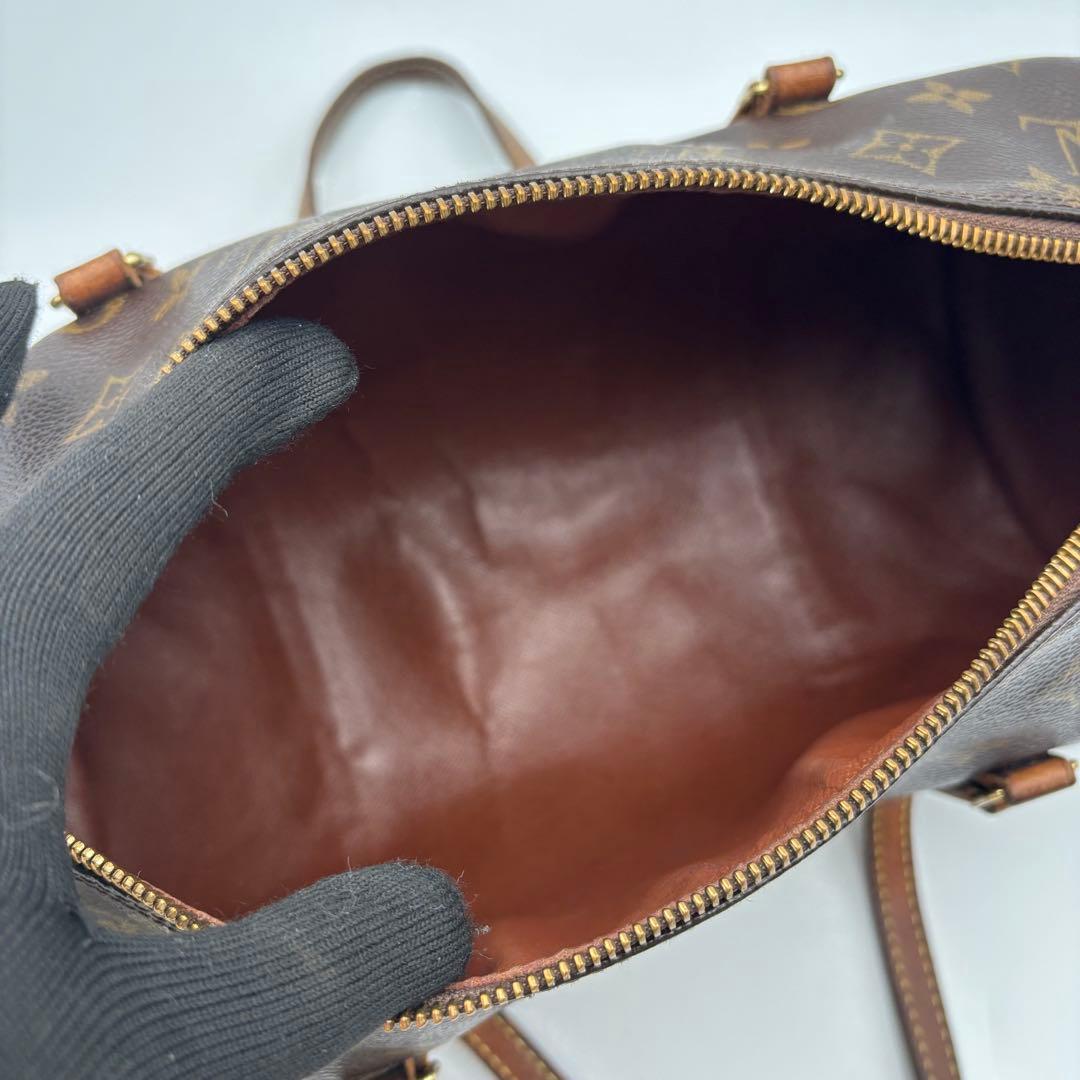 【鑑定済】ルイヴィトン　パピヨン　モノグラム　ハンドバッグ　ミニボストン　茶色