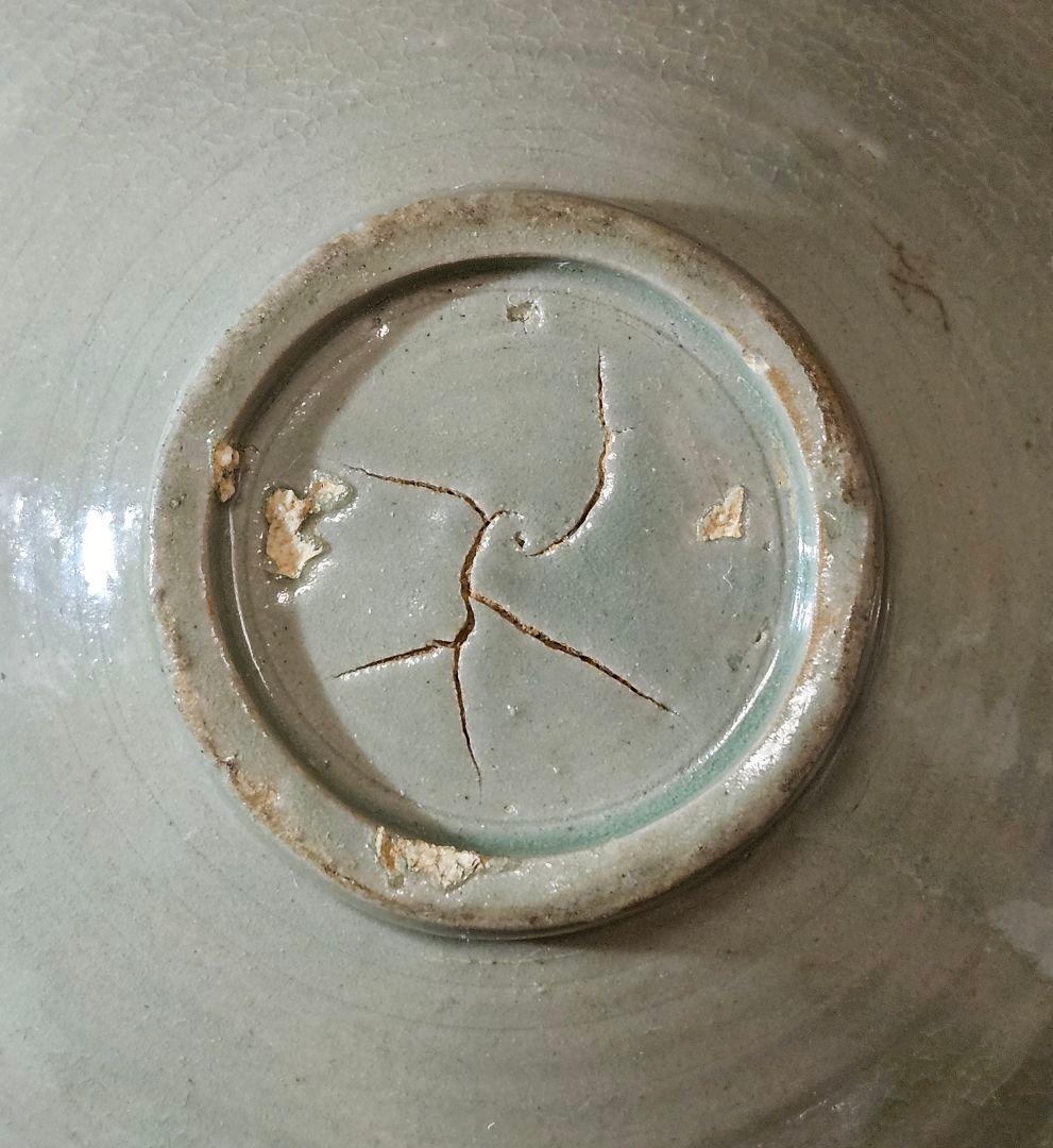 本物保証❗】李氏朝鮮時代 李朝青磁 陰刻 双鳳凰文 鉢 菓子