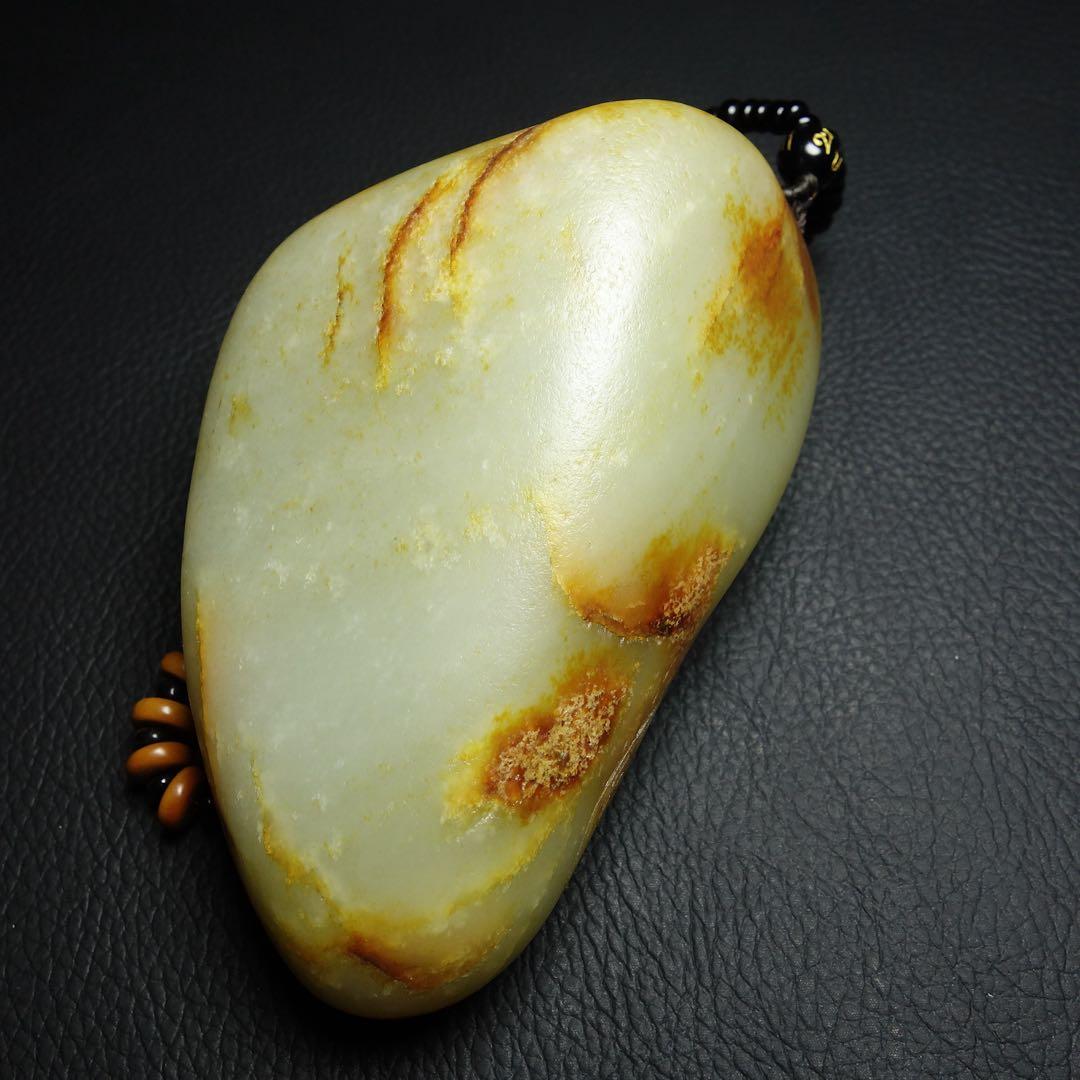 漢時代 和田玉製 393g 瑞獣紋彫り件 時代物 中国古美術 旧家