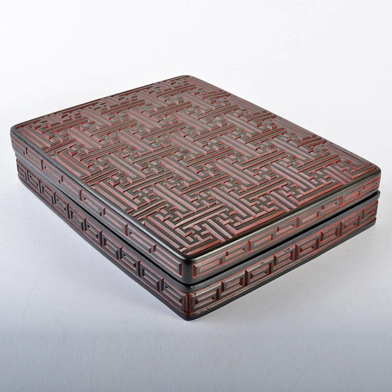 中国 唐物 堆朱 堆黒 倶利雕 四方硯箱 D R5842 - メルカリ