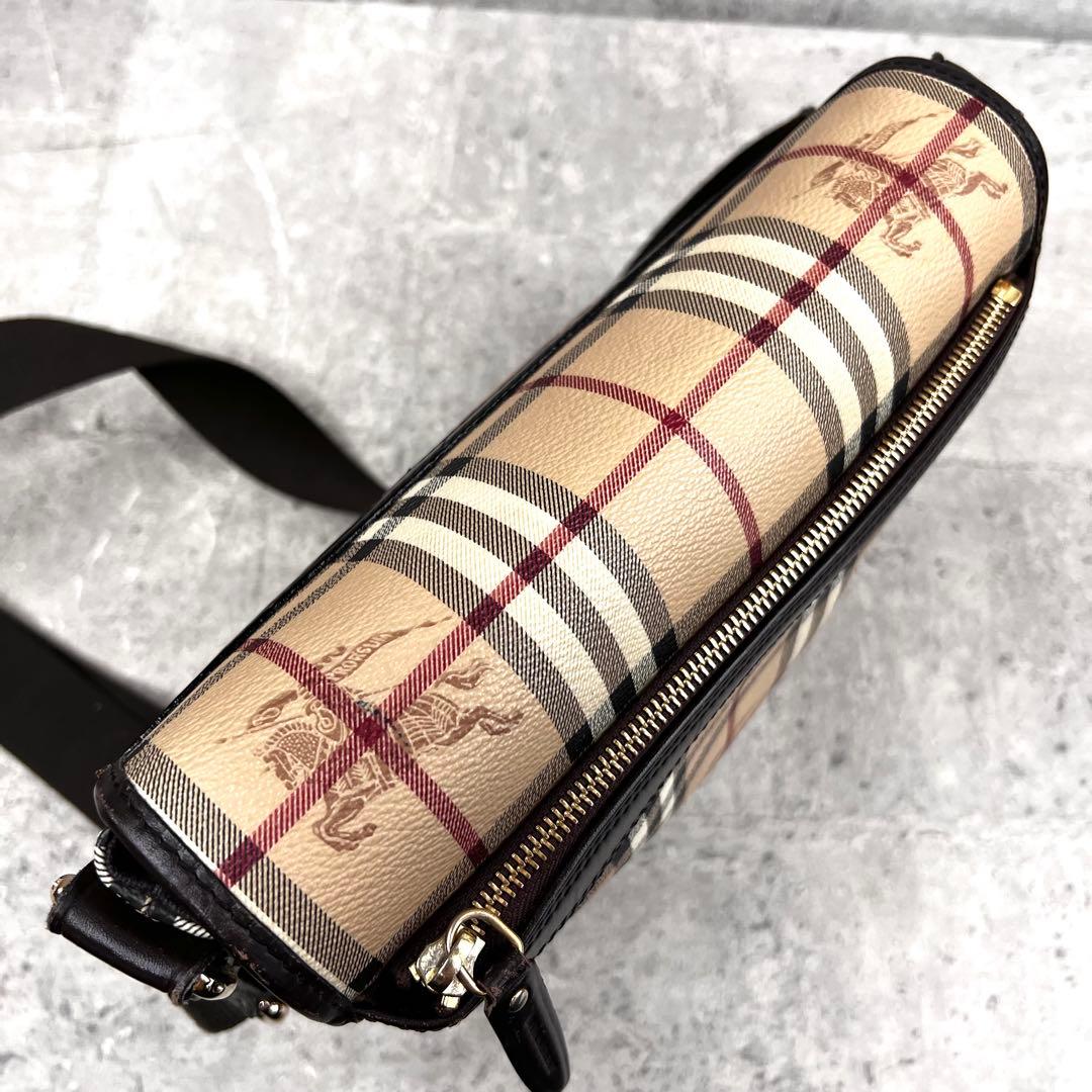 希少 バーバリー ノバチェック シャドーホース PVC レザー ショルダー