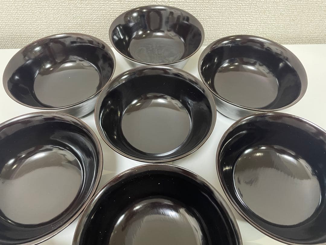 黒漆器 黒漆 内黒塗 漆器 吸物 懐石椀 煮物椀 10客 唐草