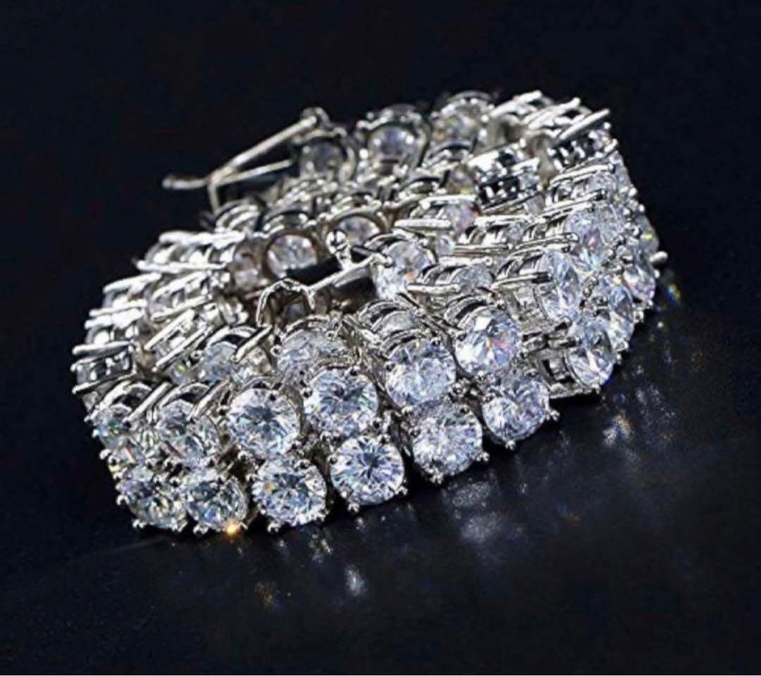 【残りわずか】2層モアサナイト ブレス S925 VVS1 輝き別格