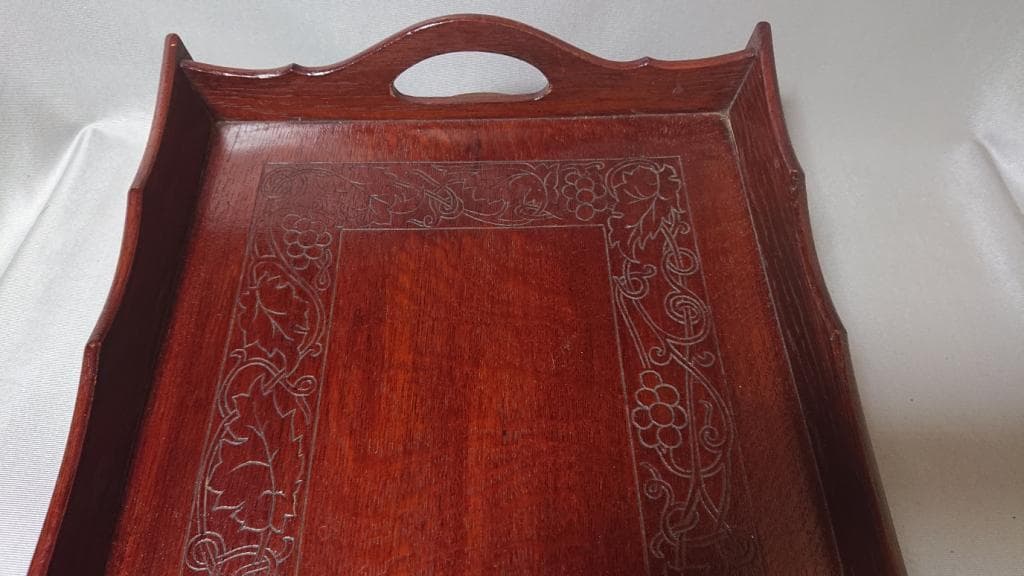 茶道具葡萄紋通盆佐藤豊樵造共箱1対