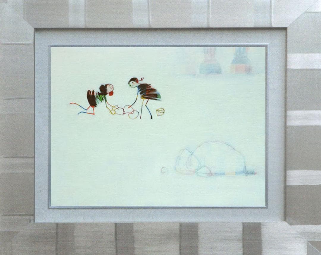 油絵 菅家令子 絵 絵画 インテリア F4-081614 人物 可愛い蟻さんたち