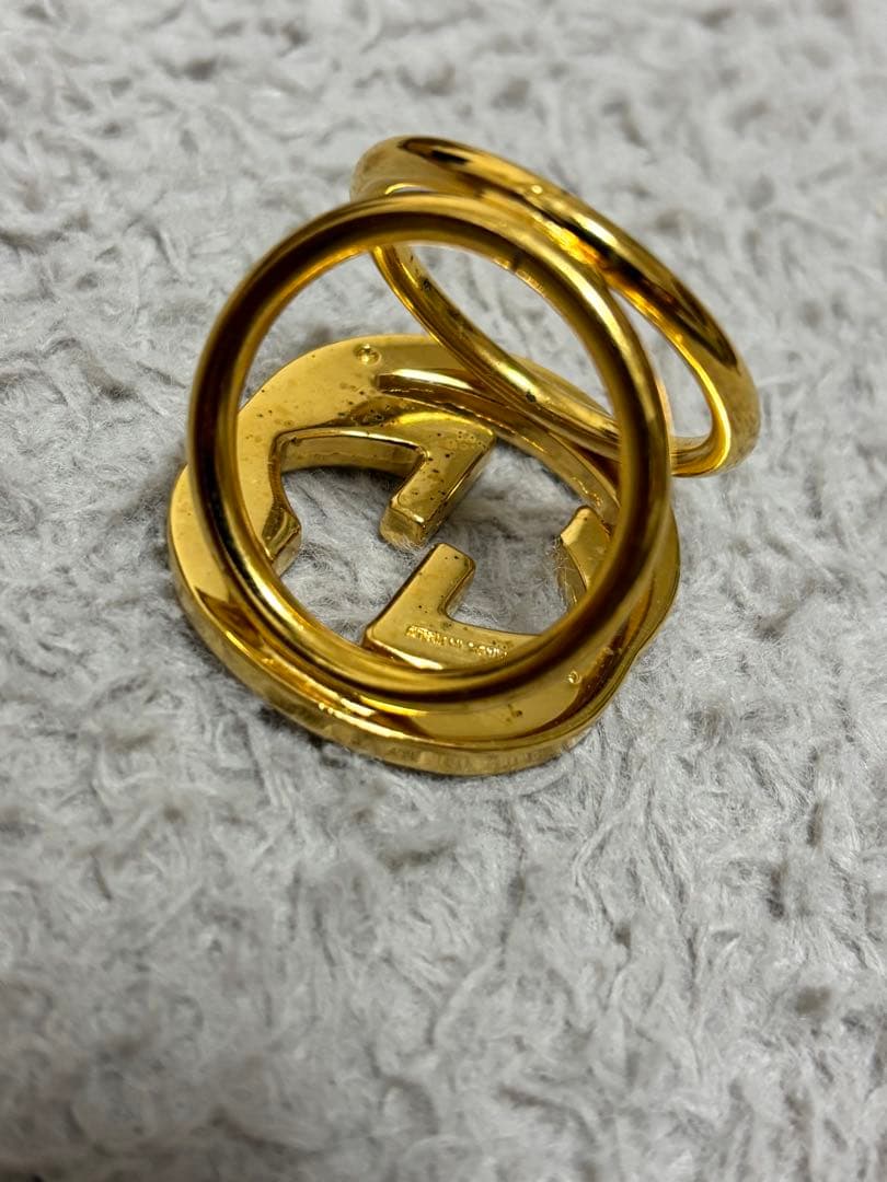 GUCCI スカーフリング インターロッキングG ゴールド イタリア製