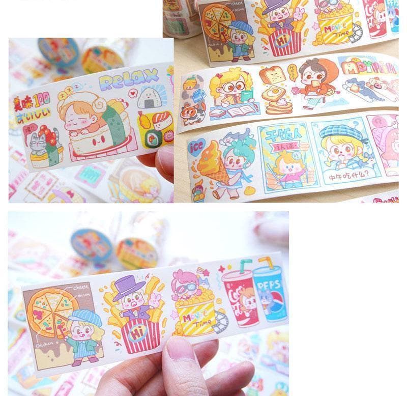 4巻セット】小麦咖啡 Maicoffee 麦麦 海外マステ 人物マステ 少女