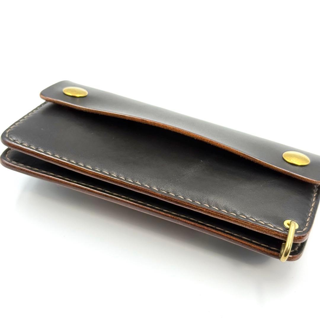トラッカーウォレット(ブラック)サドルレザー　タロンジッパー　ヴィンテージタイプ