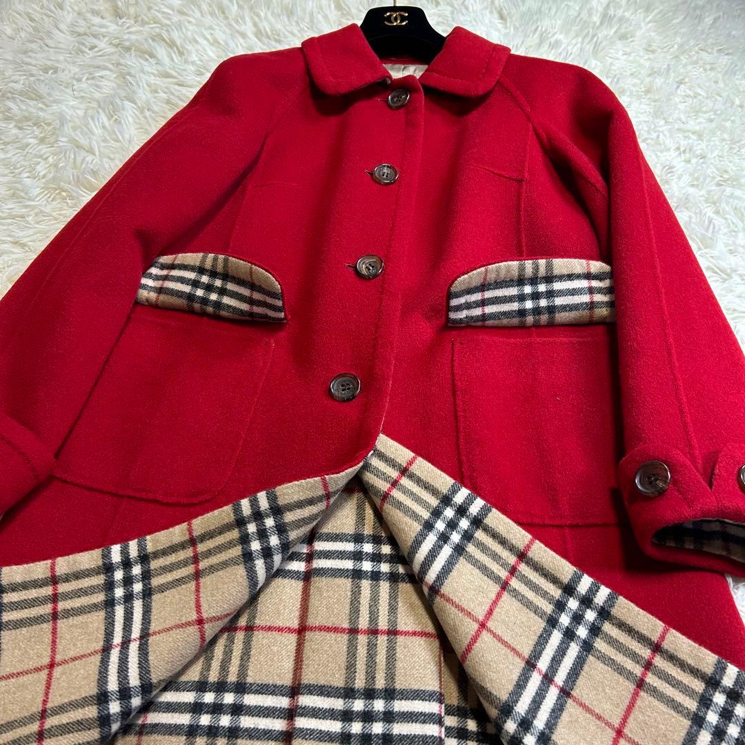 バーバリーロンドン カシミヤ ダブルフェイス ロングコート ノバ