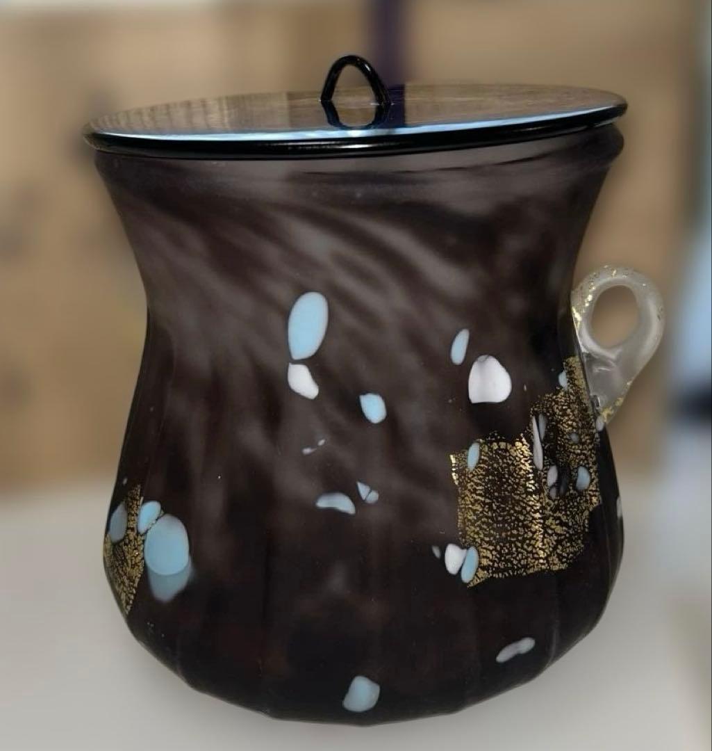 希少】手吹き水指 藤田喬平 紫三彩 - メルカリ