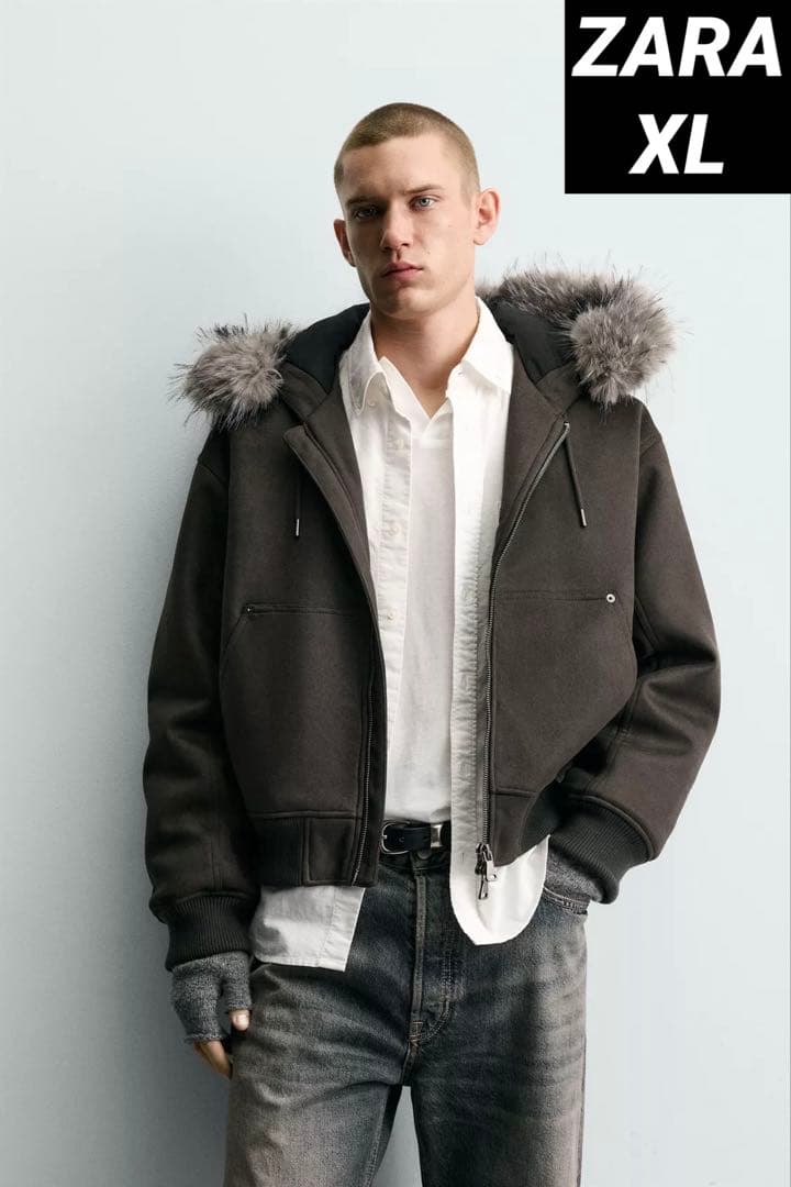 ZARAザラ フェイクスエード キルティングジャケット XL - メルカリ