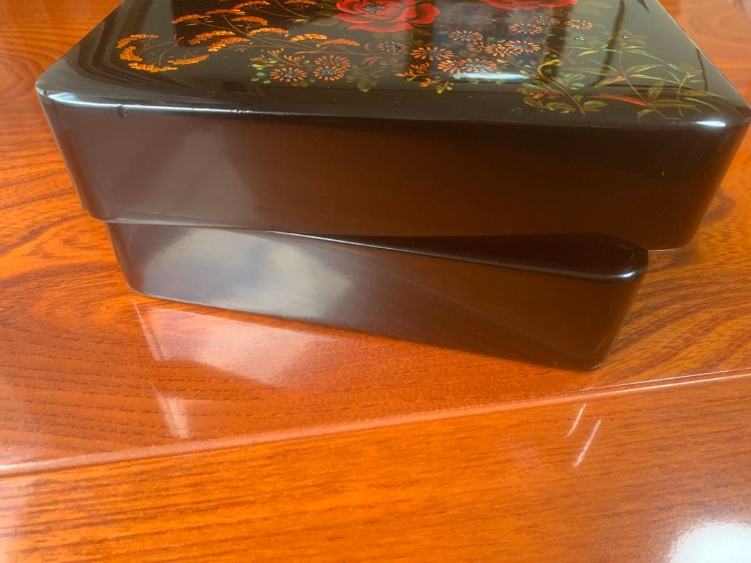 螺鈿漆塗り硯箱 小物入れインテリア 八雲塗り 木製漆器工芸品 美品 化粧箱付