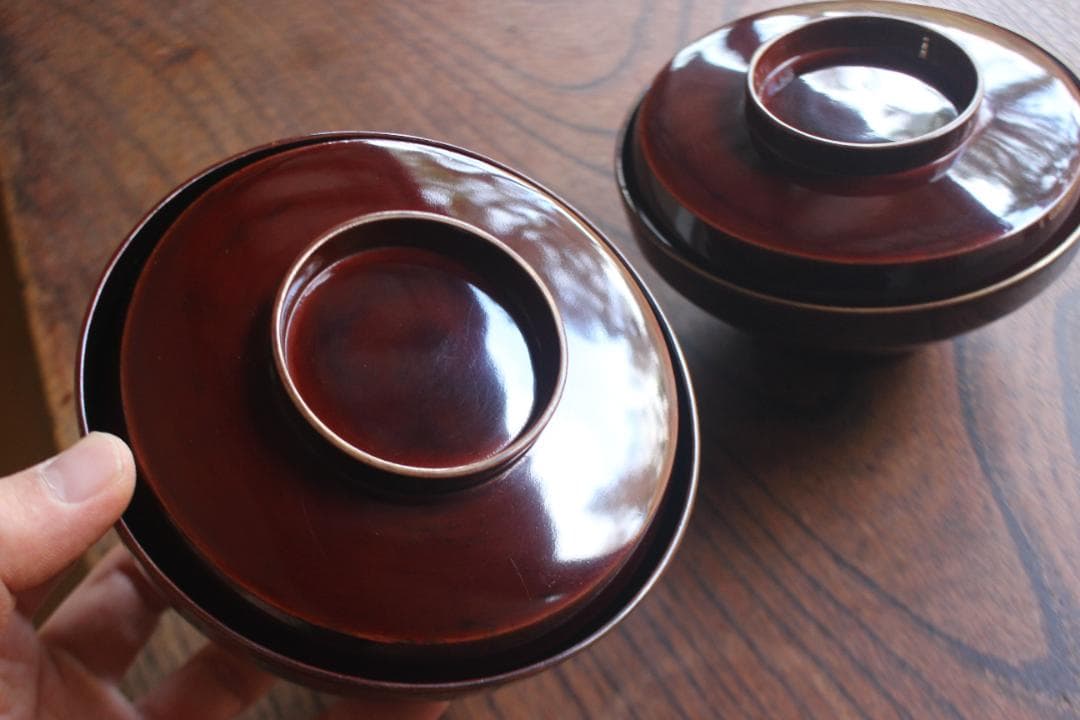 時代逸品！上質紅溜塗に極上高台寺蒔絵の美しいお椀2点（検加賀蒔絵吸物碗蒔絵椀