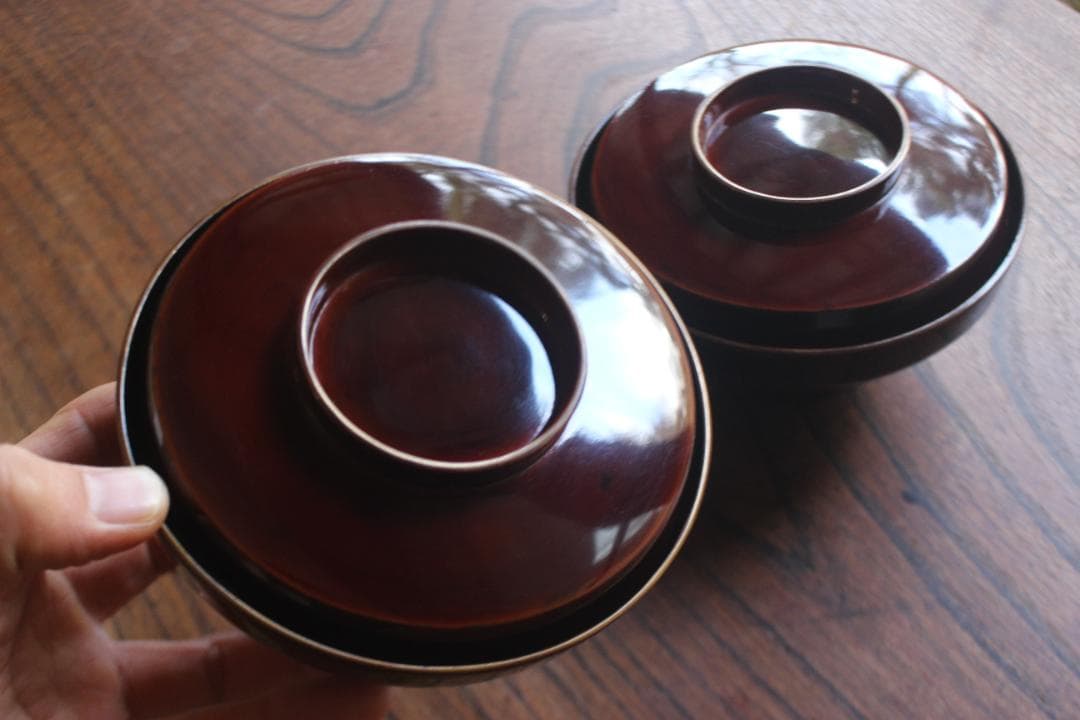 時代逸品！上質紅溜塗に極上高台寺蒔絵の美しいお椀2点（検加賀蒔絵吸物碗蒔絵椀