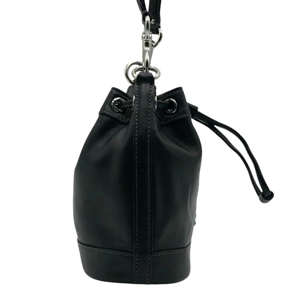 【極美品】COACHコーチ　ブラック　レザー　ショルダーバッグ　２WAY　巾着型