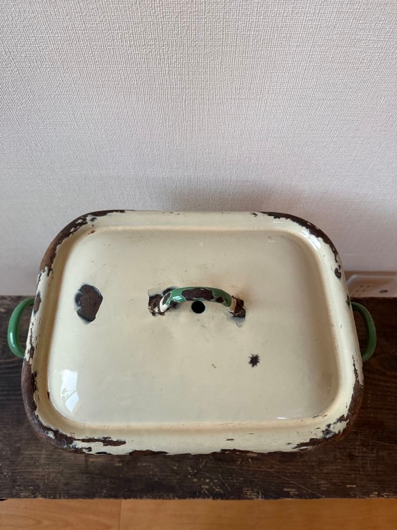 古道具 ブレット缶 ホーロー 錆び