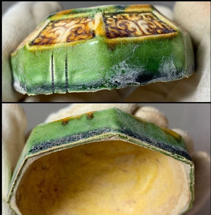 中国 三彩八角香合（印合 合子） f2220730