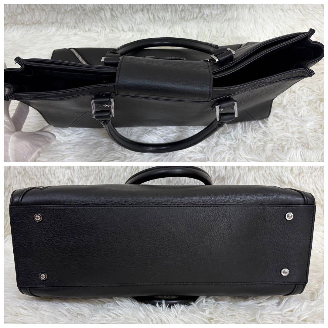 未使用級✨ ディーゼル レザー トートバッグ ハンドバッグ 黒 ジップ ロゴ金具