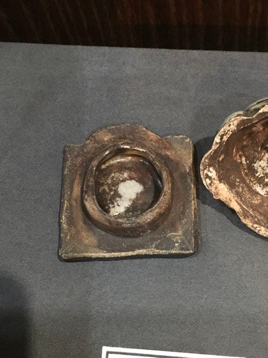 古　赤膚焼　お福香合