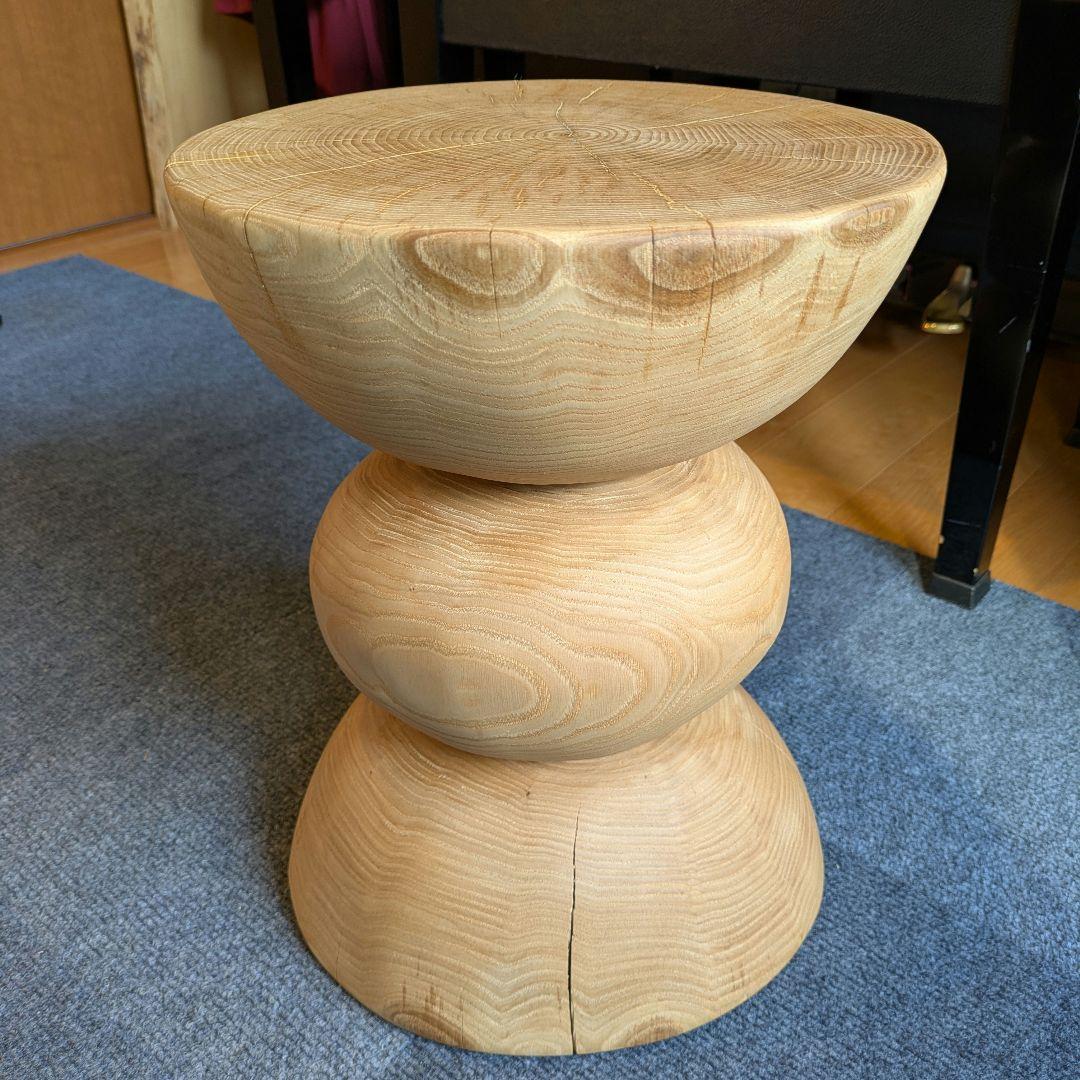 :)　栗　天然木　丸太　椅子　スツール　高さ約35.5㎝
