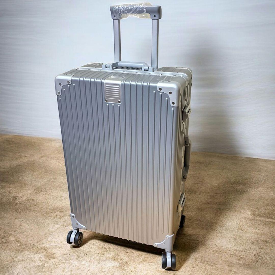 M スーツケース キャリーケース シルバー 60L 24インチ 保護カバー付