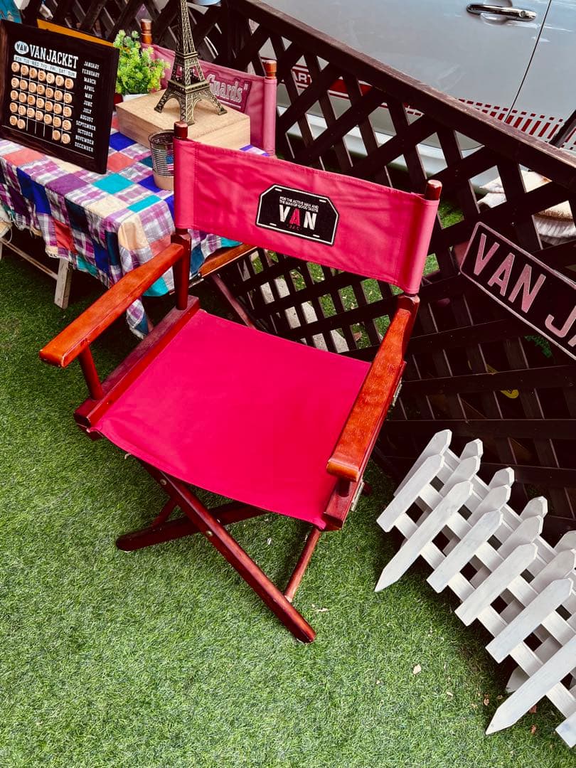 VAN木製折りたたみ椅子ディスプレイ品used程度良い VAN木製折りたたみ