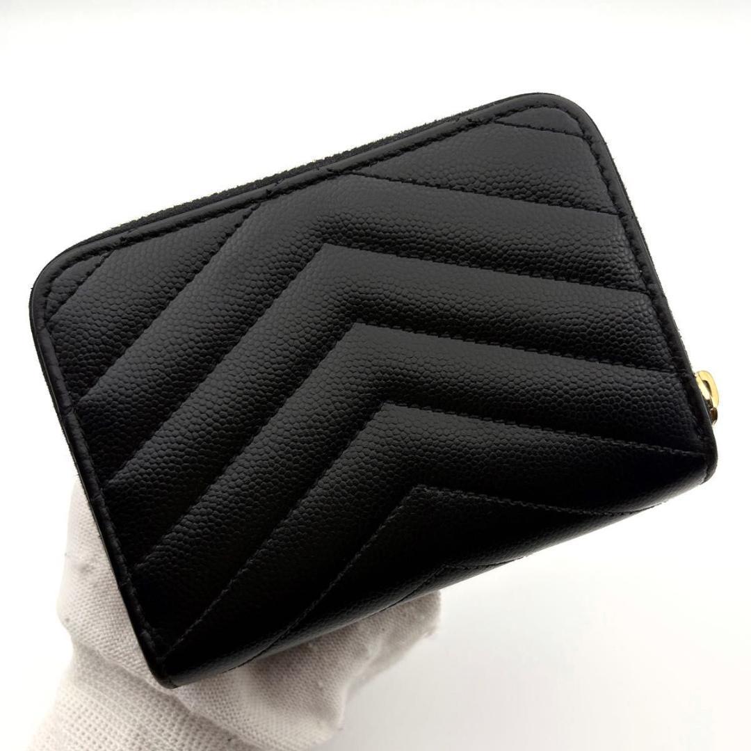 鑑定済み 箱付き サンローラン 財布 カサンドラ YSL コンパクト 黒