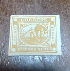 アルゼンチンBuenos Aires1858パドルスチーマー未使用切手 アルゼンチンBuenos Aires1858パドルスチーマー未使用切手