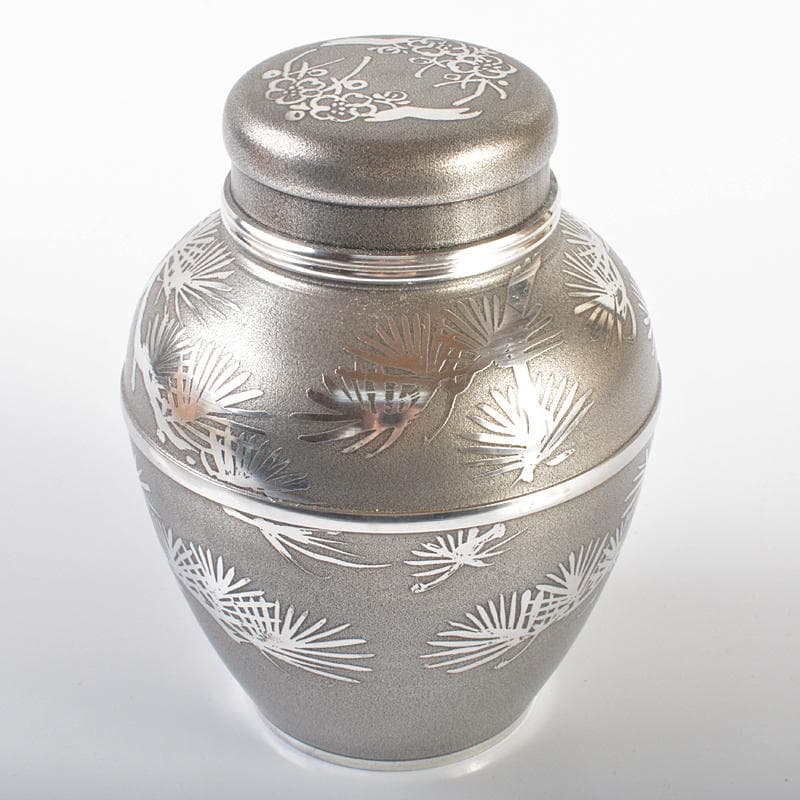 煎茶道具　錫半製　上錫　松文　茶壷　茶心壷　約446g　共箱　M　R6334