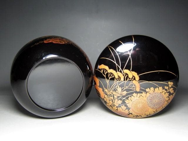 千家十職 塗師 中村宗哲 春草絵平棗 裏千家十四代 淡々斎花押 m172