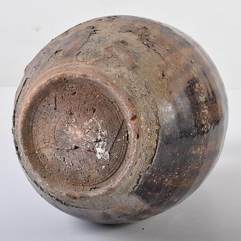 朝鮮美術 李朝 飴釉 碗口瓶 V R8031B