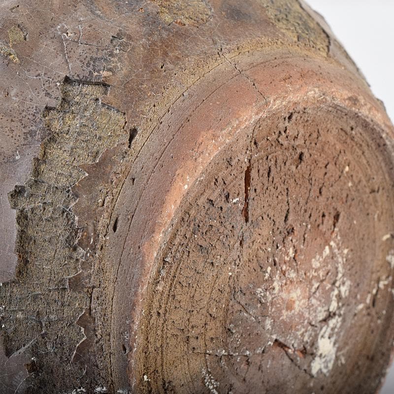 朝鮮美術 李朝 飴釉 碗口瓶 V R8031B