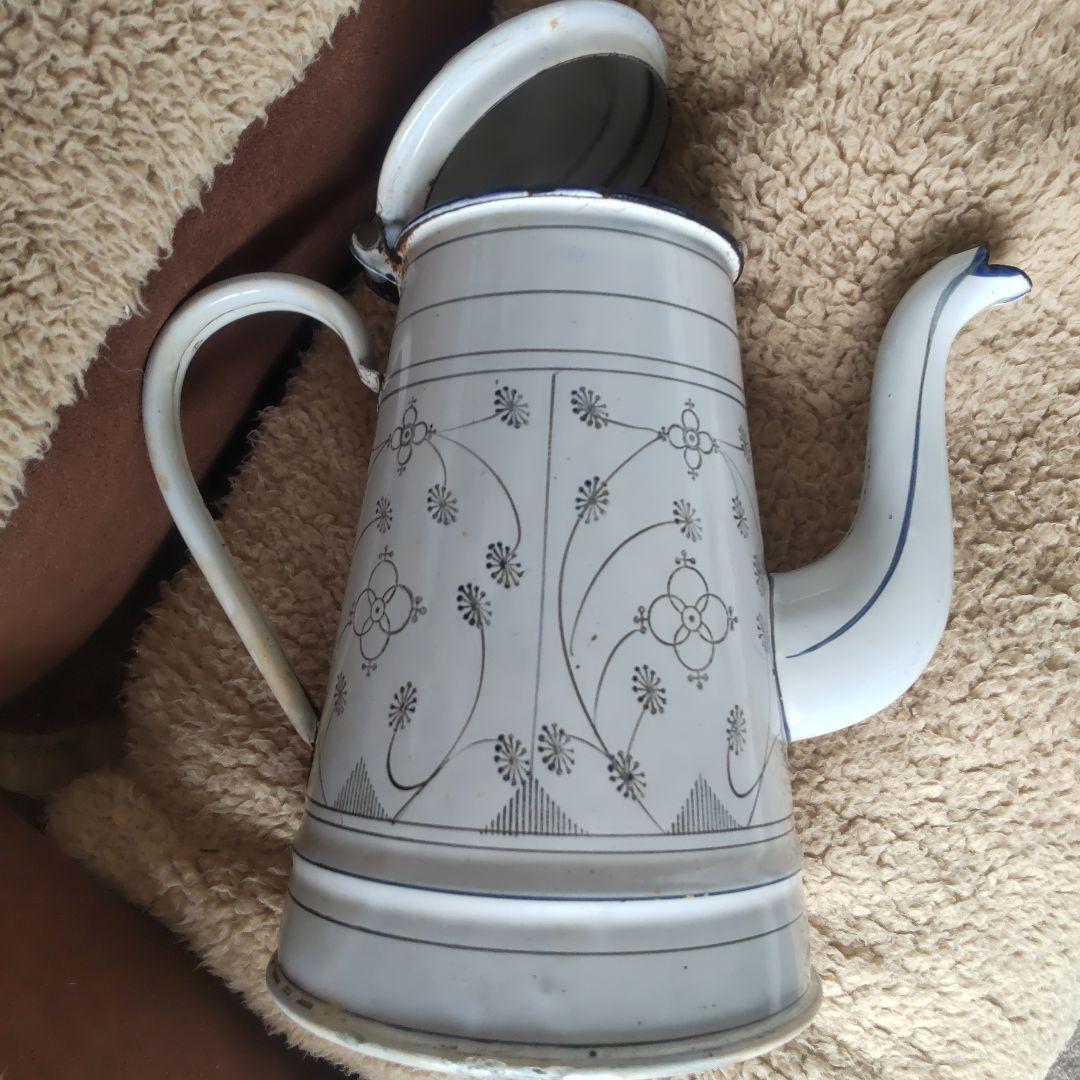 アンティーク サキソニー ホーロー ポット 水差し ピッチャー