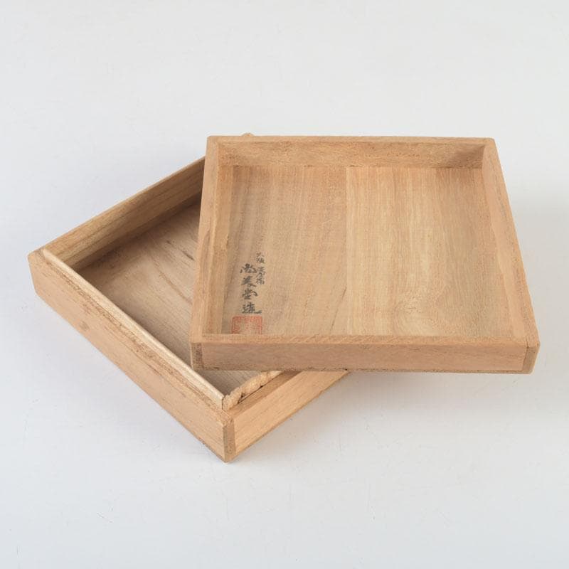 七宝焼　大阪尚美堂造　花形皿　小皿　共箱　V　9806