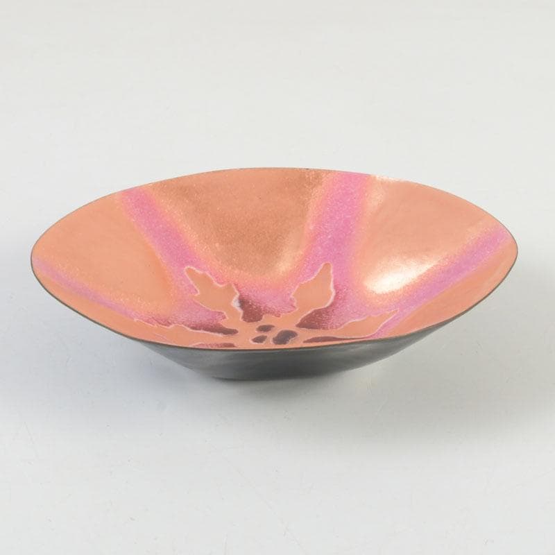 七宝焼　大阪尚美堂造　花形皿　小皿　共箱　V　9806