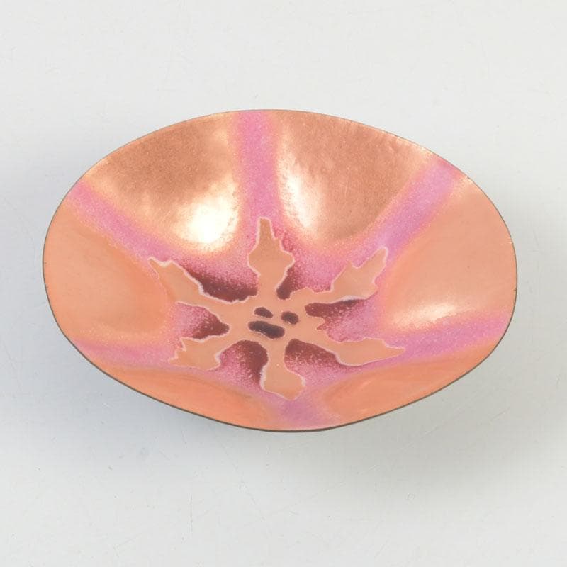 七宝焼　大阪尚美堂造　花形皿　小皿　共箱　V　9806