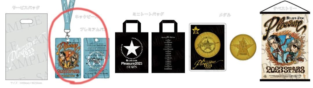 B'z Pleasure 2023Stars プレミアム席特典ネックピース&パス - メルカリ