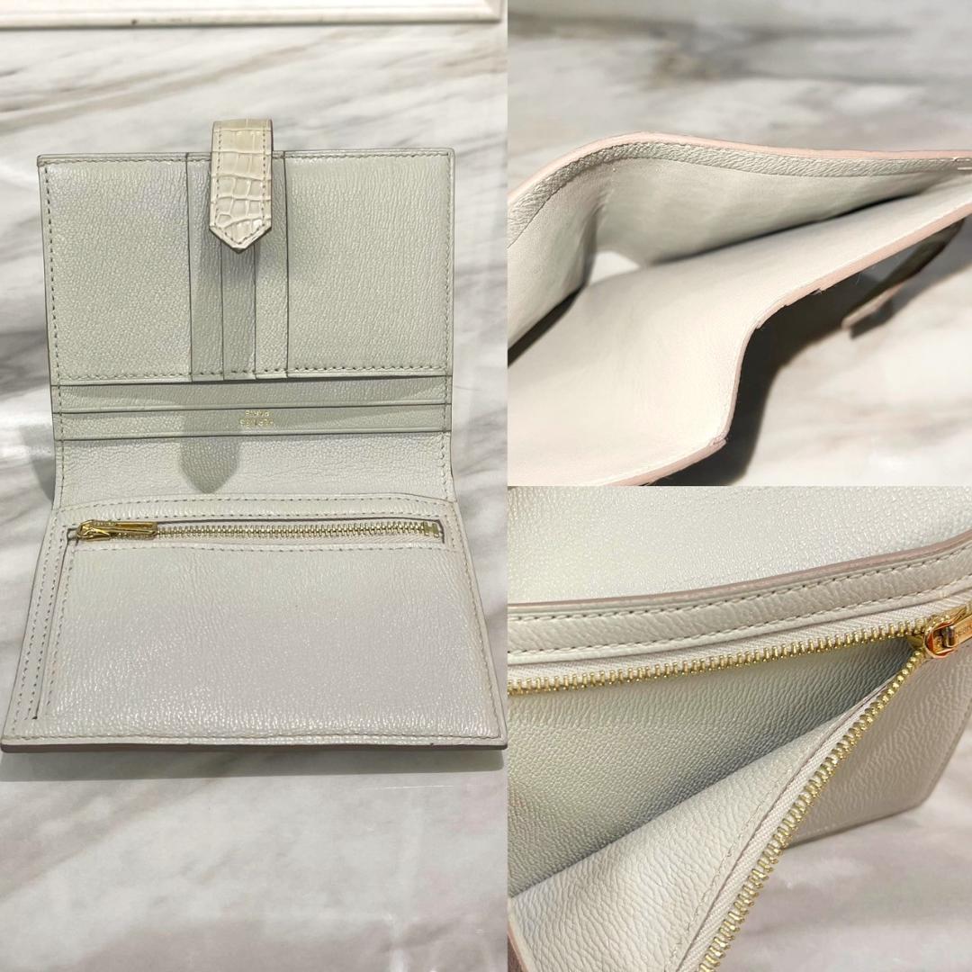 Z刻印　エルメス　ベアンコンパクト　アリゲーターマット　べトン　折り財布