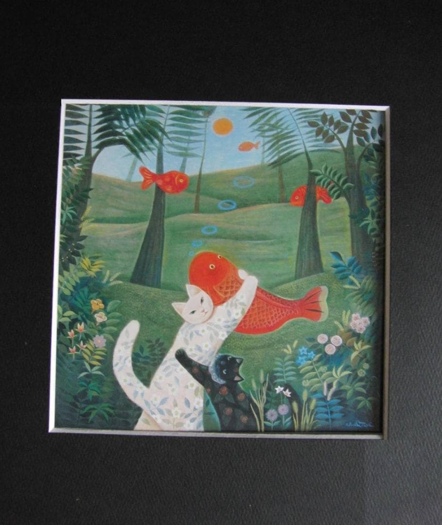 多田すみえ、【ミステリアスな森】、希少な額装用画集より、新品額装付