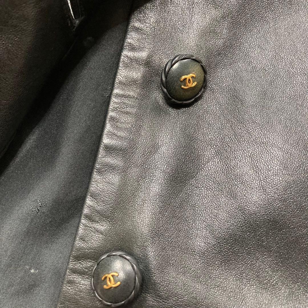 フランス製ヴィンテージ CHANEL BOUTIQUE シャネル レザースカート